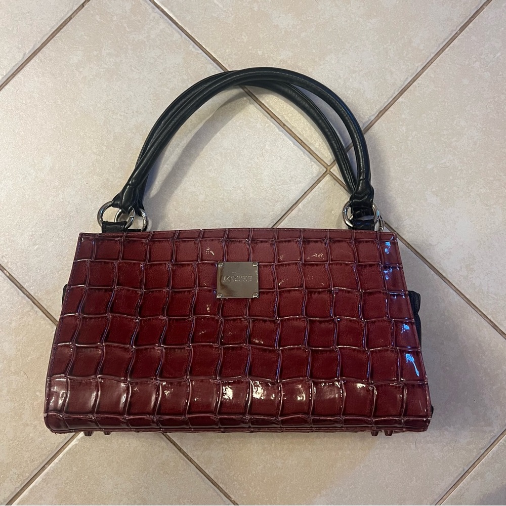 Miche Elegant Burgundy Crocodile-Embossed Handbag